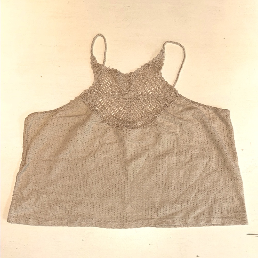 Crochet Tan Crop Top ☀️☀️☀️